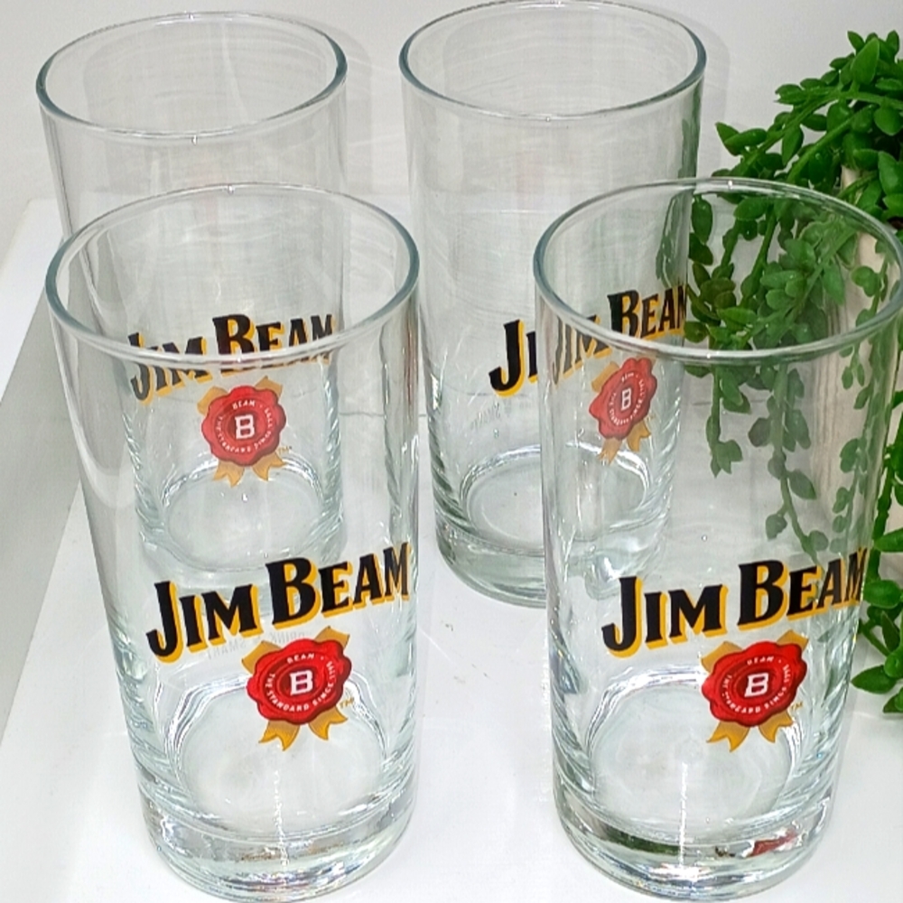 Set Of 4 Jim Beam Drinking Glasses
